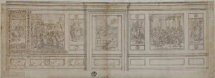 Untere Hälfte der südlichen Wand des Gabinetto dei Cesari im Palazzo Ducale zu Mantua