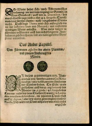 Das Ander Capittel. Von Fürnemen Aspecten der obern Planeten/ und zweyen Finsterniß des Monds.