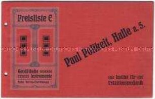 Preisliste über geodätische Instrumente