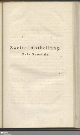 Zweite Abtheilung. Oel-Gemälde
