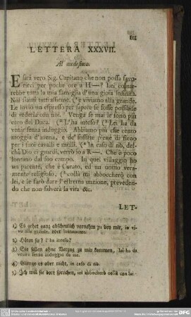 Lettera XXXVII. Al medesimo