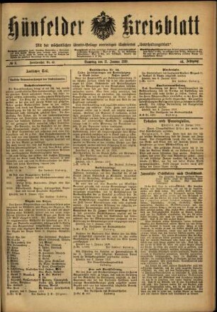 Ausgabe vom Samstag, den 11. Januar 1919.