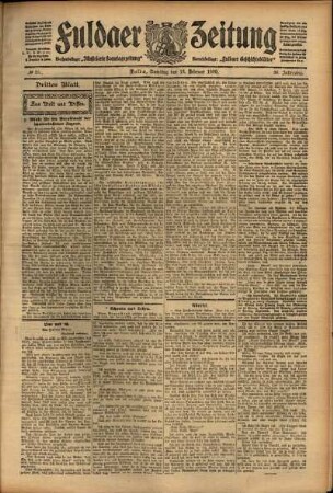 Dritte Ausgabe vom Samstag, den 13. Februar 1909.
