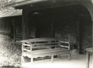 Gartenmöbel. Gartenbank. Holz (um 1900). Ossegg (heute Osek / Tschechien)