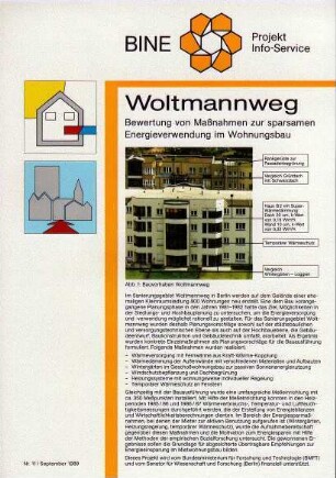Woltmannweg. Bewertung von Maßnahmen zur sparsamen Energieverwendung im Wohnungsbau.