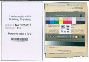 Entnazifizierung Franz Bergerhausen , geb. 13.08.1879 (Kaufmann)