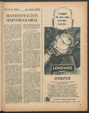 Manifestación sinfonicocoral : Crítica de música