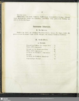 Statistische Uebersicht