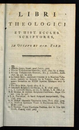 1-142, Libri Theologici