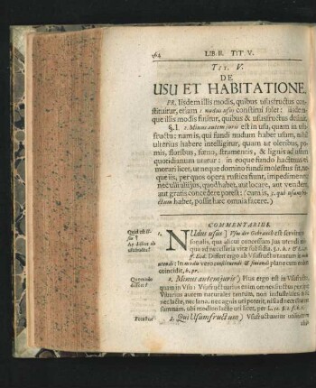 Tit. V. De Usu Habitatione.