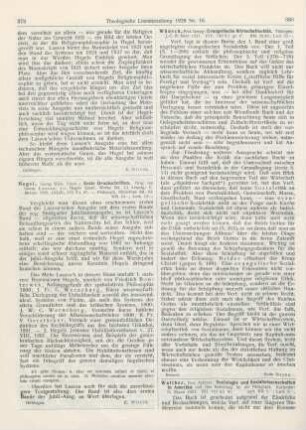 379 [Rezension] Hegel, Georg Wilh. Friedr., Erste Druckschriften. Hrsg. v. Georg Lasson