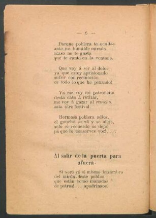 Al salir de la puerta para afuera
