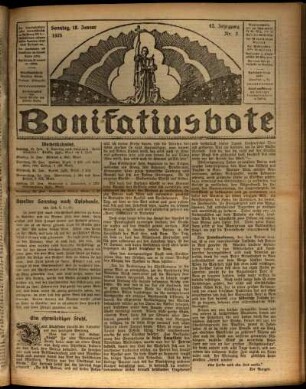 Erste Ausgabe vom Sonntag, den 18. Januar 1925.