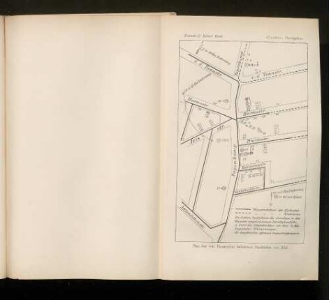 Plan des von Paratyphus befallenen Stadtteiles von Kiel