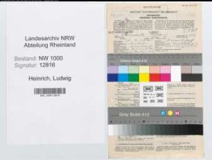 Entnazifizierung Ludwig Heinrich, geb. 25.09.1900 (Sachbearbeiter)