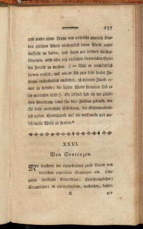 XXVI. Von Sentenzen.