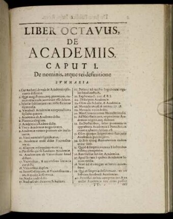 Caput I. De nominis, atque rei definitione