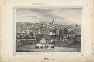 Ansicht von Mittweida, Lithographie, 1837 : Mittweida. - [Dresden] : [Pietzsch] , [1837]. - 1 Kunstblatt : Lithogr. ; 17 x 11 cm