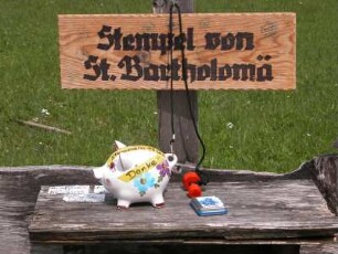 Halbinsel Sankt Bartholomä im Königssee bei Berchtesgaden, Erinnerungsstempel