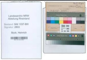 Entnazifizierung Heinrich Bock , geb. 11.11.1900 (Lokfuehrer)