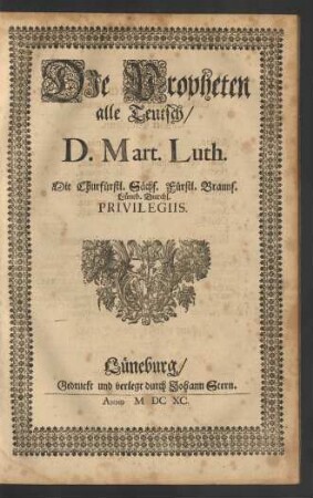 Die Propheten alle Teutsch
