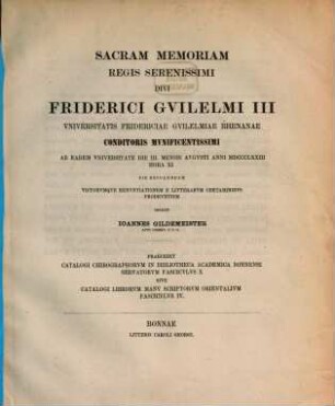 Catalogi chirographorum in bibliotheca academica Bonnensi servatorum. 10