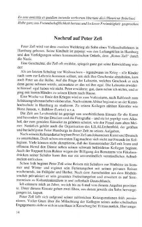 Nachruf auf Peter Zeß