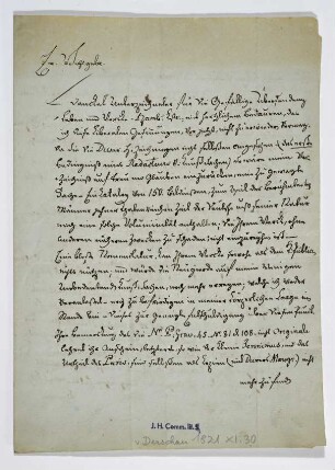 Brief von Hans Albrecht von Derschau an Joseph Heller