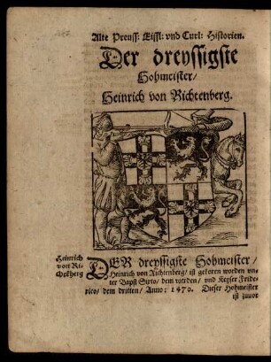 Der dreyssigste Hohmeister ...