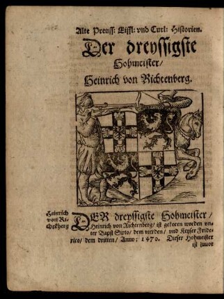 Der dreyssigste Hohmeister ...
