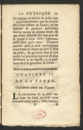 Chapitre IV. De La Terre, Considérée comme une Planete