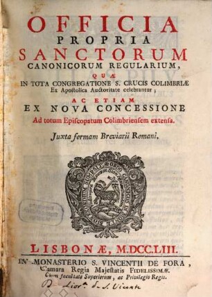 Officia propria Sanctorum canonicorum regularium