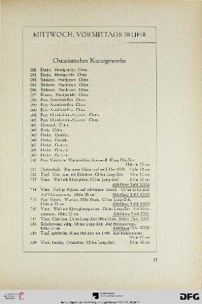 Mittwoch, vormittags 10 Uhr: Ostasiatisches Kunstgewerbe (Nr. 292-408a)