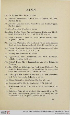 Zinn (Nr. 176-198)