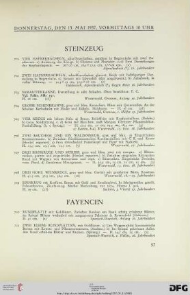 Fayencen (Nr. 710-737)