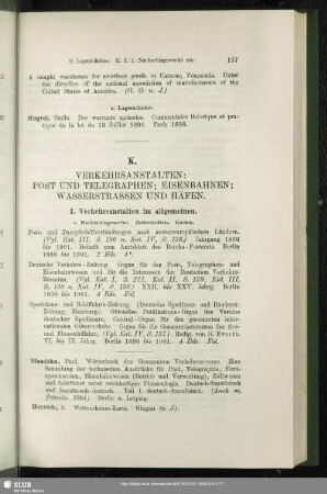 K. Verkehrsanstalten; Posten Und Telegraphen; Eisenbahnen; Wasserstrassen Und Häfen