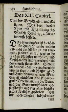 Das [XXIII.] Capitel. Von der Gerechtigkeit und Religion.[...]