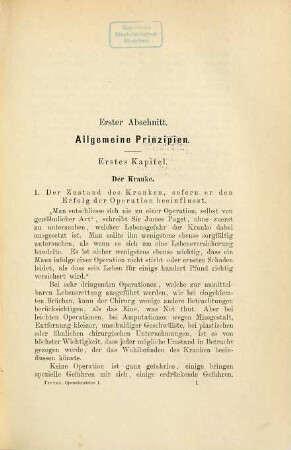 Handbuch der chirurgischen Operationslehre : für praktische Chirurgen und Studierende, 1