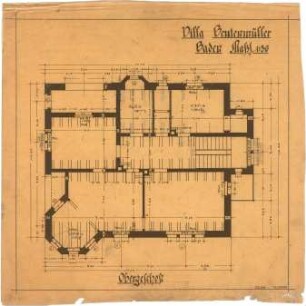 Billing, Hermann; Baden-Baden, Vicentistr. 14; Haus Beuttenmüller senior - Grundriss 1. OG
