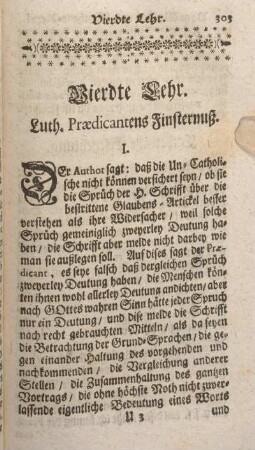 Vierdte Lehr. Luth. Praedicantens Finsternuß.