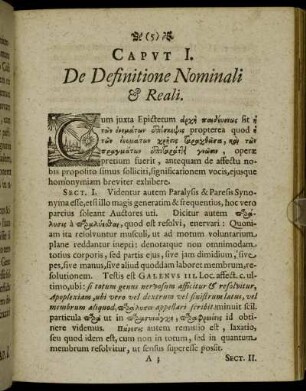 Caput I. De Definitione Nominali & Reali.