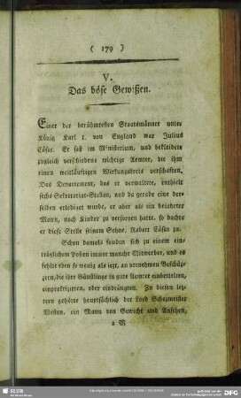 V. Das böse Gewißen