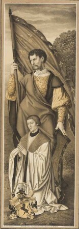 Hl. Gereon, Ritter, mit dem Protrait des Stifters