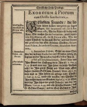 Exordium a Piorum cum Christo familiaritate.