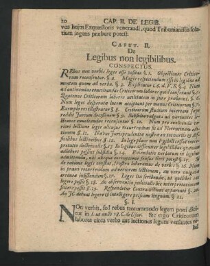 Caput II. De Legibus non legibilibus.