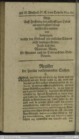 Register der hierinn vorkommenden Sachen