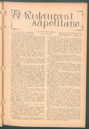 El Restaurant Napolitano : (Novela completa)