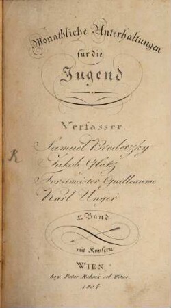 Monathliche Unterhaltungen für die Jugend. 1. 1804