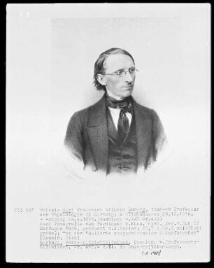 Carl Friedrich Wilhelm Ludwig (1816-1895), 1846-1849 Professor der Physiologie in Marburg