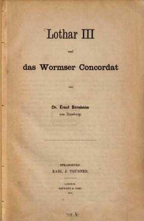 Lothar III. und das Wormser Concordat
